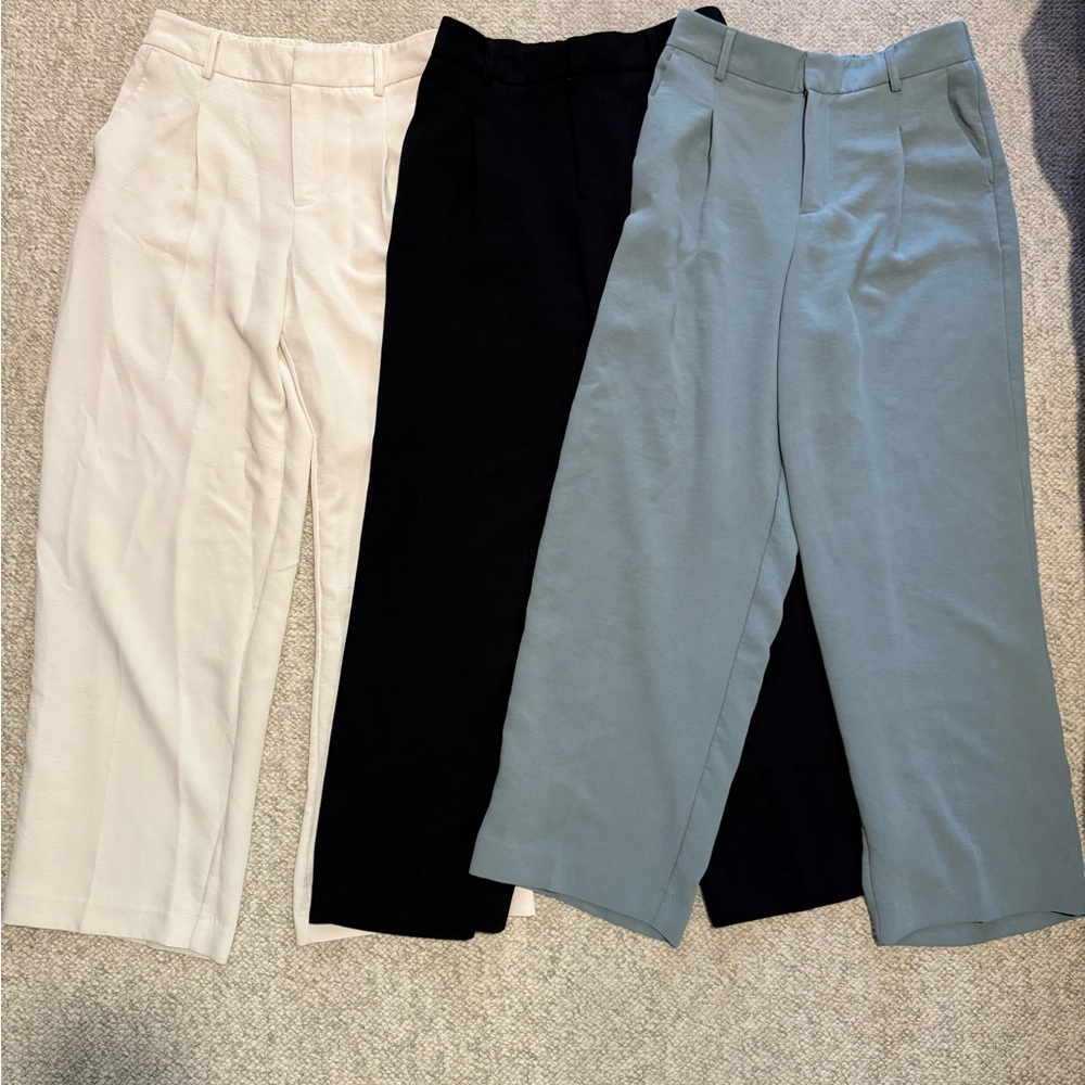 A New Day Women's Pants/Trousers - White, Black, and Sage Green